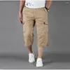 Pantalons pour hommes Longueur mollet Hommes Été Multi Poche Lâche Casual Cargo Coton Pantalon court Hommes Joggers Pantalons Plus Taille M-5XL