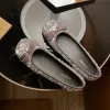 Arco sapatos de lantejoulas sapatos baixos femininos 2024 primavera moda temperamento sapatos rasos sapatos de balé