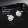 Ewya 925 Sterling Silver 0,2-2CT D VVS1 6 Diament z bolonką z kolczykami do śrubowych dla kobiet Wedding Fine Jewelry 240219