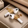 Classic Airpods Hug Sport Ear Studs Anti-Lost Bluetooth Earphone Holder Hand Stud 14k Gold Earrings Gift For Best Friend