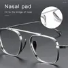 サングラスQonoic Pure Titanium Men's Glasses Frame光学防止青色眼鏡カスタマイズされた処方箋四角KMN9501