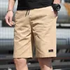 Shorts masculinos verão casual branco cor sólida cintura elástica bermudas masculino 2024 tendências calças de algodão puro