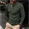 Men'S Polos Mens Long Sleeved Sports Shirt Fashionable And Minimalist Style Golf Printed Oversized 240106 Drop Delivery Apparel Men'S Otxof