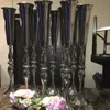 Bröllopsgång Decoration Gold Candlestick Candelabra Sliver Backdrop Bröllop Stage Flower Stands Bröllopsmaterial Sliver Pillar Aisle Silver Pedestal Stand