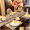 Diskplattor Party Set Table Seary Gold Ceramic Dinner Cotlecty Luxury Servies Komplett Drop Delivery Home Garden Kök Matbar DH7BI