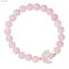 Bracelet en perles de cristal en forme d'étoile et de lune, bijoux en pierres précieuses de guérison pour femmes et hommes, YQ240226