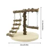 おもちゃ鳥プレイスタンドオウムオウム木製スタンドはしごカクテル遊び場自然の止まりのパラケート鳥のおもちゃのための天然の止まり木