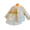 Hiver Filles Princesse Vêtements Ensemble Automne Épais Bébé Enfants Enfants Manteaux TopsSkirt En Peluche T-shirt Filles Tenue Costumes 2 3 4 5 6 7Y 240223