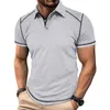 Herren-T-Shirt mit Revers, kurzärmeliges Poloshirt, Designer-Polohemden, modische T-Shirts für Herren, ausgereifte Farbblock-Kleidung aus Baumwollmischung, atmungsaktive Sommer-T-Shirts