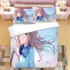 Ensembles de literie Anime Nakano Miku 3D imprimé ensemble roi housse de couette taie d'oreiller couette literie linge de lit 02