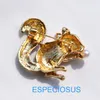 Broschen Mode Ornament Mädchen Schmuck Eichhörnchen Brosche Gold Farbe Strass Giraffe Pin Legierung Mix Brust Dame Perle Kleidungsstücke