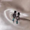 Pendientes colgantes VENTFILLE gota para mujer chica regalo cristal azul Bohemia elegante temperamento joyería al por mayor