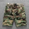 Shorts voor heren Nieuwe mode cargoshorts zomer mannen casual camouflage boardshrots elastische taille katoen streetwear kleding 240226