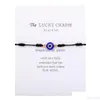 Chain Fashion 7 Knot Rope Chain Lucky Evil Blue Eye Charms Bracelets For Women Men Red Stringthread Couple Friendship Brace Dhgarden Dh1W4