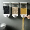 Opslagflessen Keuken Plastic Graan Muur Snack Voedsel Droge Box Organizer Voor Granen Gemonteerde Dispenser Container Rack