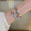 Beaded 2023 New Bracelet for Women Pearl Agate Lucky Cat Jade Pendant Chinese Style Cute Simple Wild Elastic Rope Crystal Beads Jewelry YQ240226