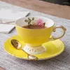 Koppar Saucers High End European Bone Porcelain Coffee Cup and Plate Exquisite Ceramic Tea English Hollowed Out Cutved Table Seary Set