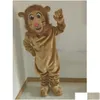 Maskottchenkostüme Halloween Brown Lion Kostüm Hohe Qualität Anpassen Cartoon P Theme Charakter Unisex Adts Outfit Weihnachten Karneval Dhcqq