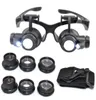 10X 15X 20X 25X magnifying Glass Double LED Lights Eye Glasses Lens Magnifier Loupe Jeweler Watch Repair Tools6242805