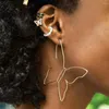 Kolczyki stadniskie Modna metalowa kobieta Klasyczna linia motyla Big Female Golden Eardrop Biżuteria dla dziewcząt2777