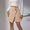 Spódnice 2024 Kobiet Spring Autumn Suede Nieregularna spódnica stała kolorowy przycisk zamek błyskawicznego dla kobiety biuro mini