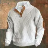 Herren Hoodies Herren Pullover Top Retro Kontrastfarbe Sweatshirt mit Stehkragen Knopfdetail weich warm für Herbst Frühling Mitte