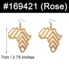 Boucles d'oreilles carte africaine en or 14k, 7cm, grandes boucles d'oreilles exagérées, ornements africains, bijoux Hyperbole ethniques traditionnels