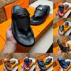 Empire Famous Designer Mens Sandals Leather Thongs Flip Flops Claquette Sandale Luxury Platform Sandles Classic Man Leather Summer Shoes Size 38-45 tofflor Slides