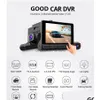 カーDVR 4インチHD 1080p 3レンズビデオレコーダーダッシュカムスマートGセンサーリアカメラ170度広角トラの分解能DHZ8m