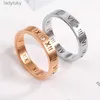 Anello solitario anello minimalista in acciaio titanio anelli vuoti numeri romani fortunati anelli cz cristalli alla moda amante della festa anello coppia gioielleria 240226