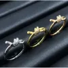 Top quality T Home Jewelry Pure Silver V Gold Material Fashion Simple Versatile Style Commuter Diamond Knot Ring TEtiffanyisms