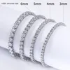 Quality 4A Entire 3mm 4mm CZ Tennis Bracelet In Real Solid 925 Sterling Silver Classial Jewelry 2pcs Lot227o