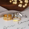Solitaire ring roestvrijstalen ringen gotische hiphop punk bat mode verstelbaar paar ring voor vrouwen sieraden bruiloft verloving cadeau 2 stks/set 240226