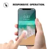 Filme de vidro temperado de alto alumínio para IPHONE 15 14 Pro 13 Mini 12 11 XS MAX XR Plus HD Protetor de tela transparente Cobertura completa Antiestático à prova de poeira sem furos 10 unidades / pacote na caixa