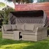 Camp Furniture 5pcs Wicker Sofa Set Rattan Sectional Daybed Outdoor Couch Sets For Swmingpool