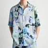 Damenblusen, Tintenblumen, Retro-Batikmuster, Herrenhemden, Damen-Hemd mit Knöpfen, locker, lässig, Sommer, Strand, Hawaii-Stil, Mode, Streetwear, groß