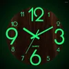 Relógios de parede Quarto Decoração de Casa Número Árabe Prático Bateria Operado Relógio Luminoso Fácil de Ler Não Ticking Luzes Noturnas Escritório
