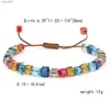 Perlen Rinhoo 1PC handgemachte 4mm glänzende bunte sieben Chakra Kristall Perle verstellbare Seil Kette Armband für Frauen weiblichen Charme Schmuck YQ240226