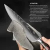 Keukenmessen XITUO Scherpe keukenmessen 8 Santoku Koksmes Damascus Patroon Cleaver Snijmessen Gesneden Groente- en vleeskookmes Q240226