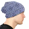 Bérets Panneau de tuiles portugaises Bonnet bleu Chapeaux Automne Hiver Ski Skullies Bonnets Chapeau pour hommes Femmes Tricot Thermique Élastique Casquette Unisexe