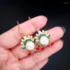 Boucles d'oreilles pendantes SINLEERY Style chinois opéra de pékin émail pour femmes fête de mariage accessoires de bijoux de mode ES289