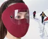 Cascos de motocicleta Ciclismo de invierno A prueba de viento y cálido Máscara protectora para mujer Cara completa Felpa Fría A prueba de polvo Máscara transpirable al aire libre