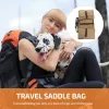 Transportadores pacote de cão hound viagem acampamento caminhadas mochila sela saco para cães médios e grandes (cáqui) cães