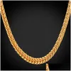 Kedjor män halsband 4mm 55 cm 22 foxtail franco trendiga guld färghalsband för smycken n850 droppleverans otak5