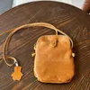 Kvällspåsar 2024 Vintage Fashion Leather Cowhide Messenger Bag Women's One Shoulder Mobile Female Kvinna