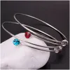 Bangle Fashion 12 colori strass braccialetto di cristallo braccialetto regolabile espandibile filo per le donne fai da te amore gioielli all'ingrosso Dhgarden Dhlve