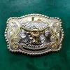 1 stks Big Size Kant Bloem Gold Bull Head Cowboy Metalen Gesp Voor heren Jeans Riemen Head199J