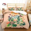 Zet mottenstoelbloem dekbedoverdeksel set beddengoed voor aldult kinderen bed set game quilt cover dekter dekbedbedden set 6 maten pure gordijnen