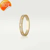 Wedding Rings Small Model Slim Love Band Ring for Women Men 316l Titanium Steel Full Cz Paved Designer Jewelry Aneis Anel Bague Femme Classic Design