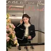 MEXZT Giacche Vintage Donna Cappotto corto in tweed nero Coreano Elegante Addensare Giacca monopetto Casual Capispalla corto Top 240219